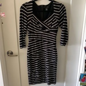 White House Black Market shape wear striped dress